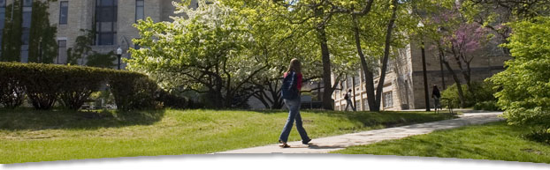 Photo of student on campus