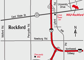 Map of NIU-Rockford location